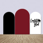 Schwarz Dunkel Rot Weiß Abschluss Bogen Hintergrund Bausatz